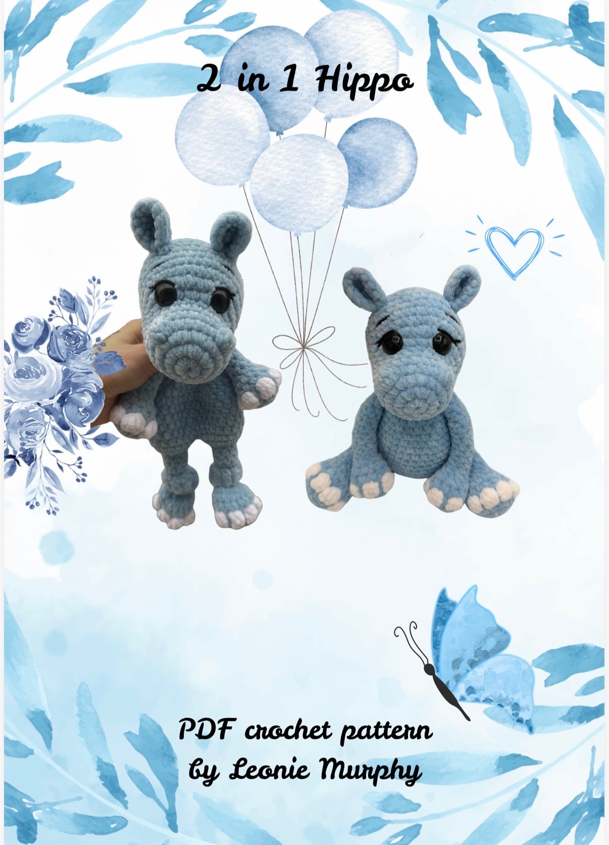2 in 1 Hippo - Crochet Pattern DE/ENG (Kopie)