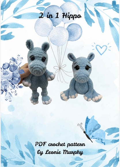 2 in 1 Hippo - Crochet Pattern DE/ENG (Kopie)